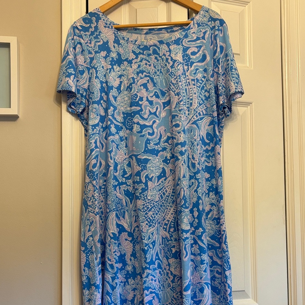 Never Worn, Lili Pulitzer Blue Patterned Women's Dress